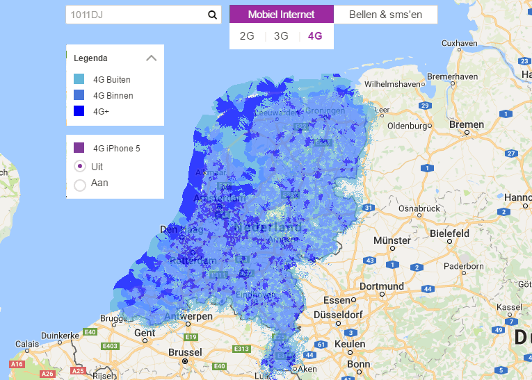 Dekkingskaart Vodafone Beste mobiele providers